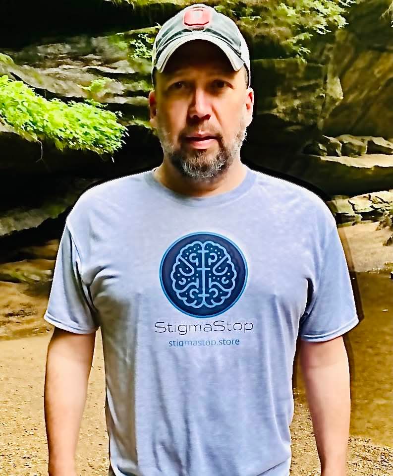 Short Sleeve Custom Grey T-shirt with StigmaStop logo