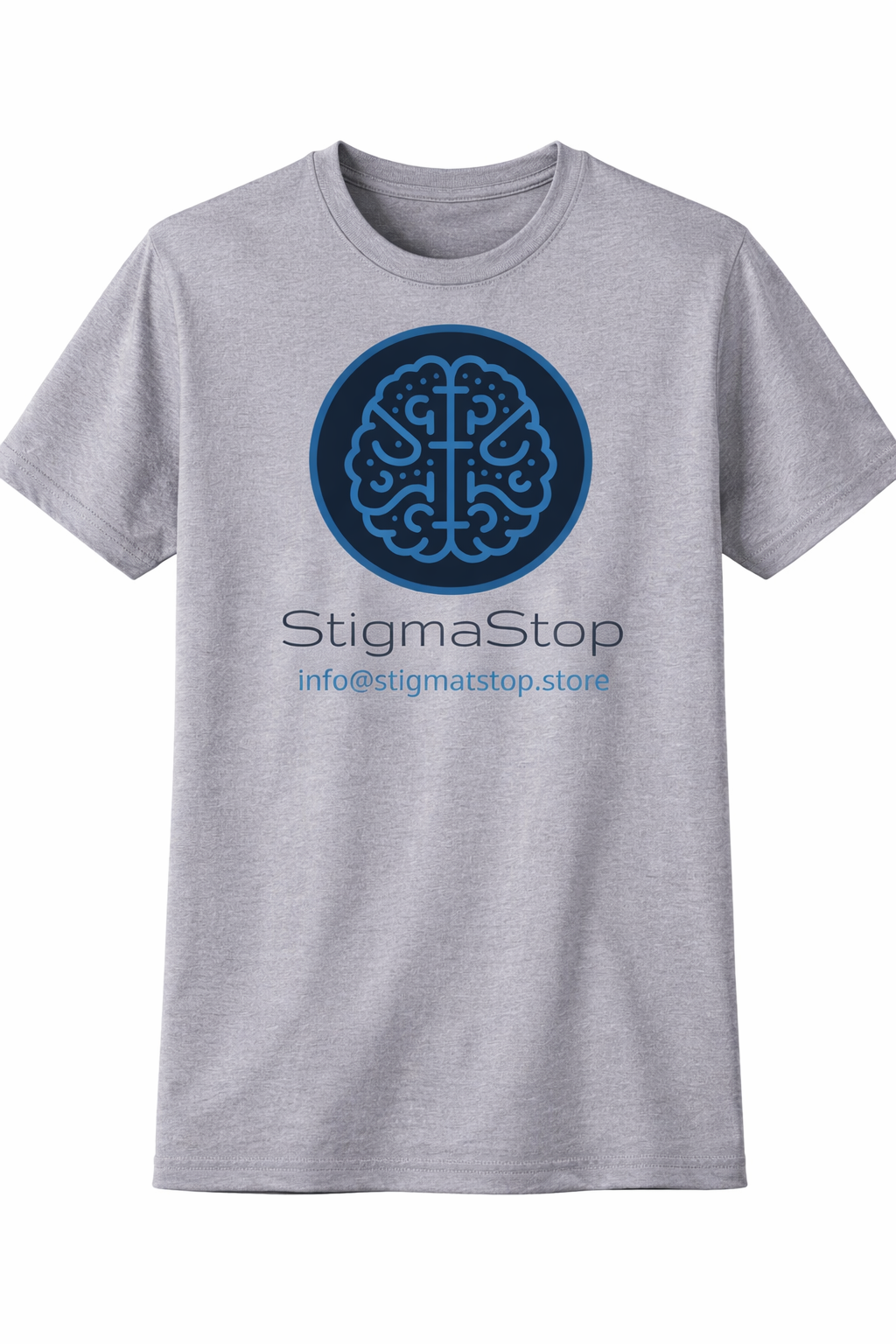 Short Sleeve Custom Grey T-shirt with StigmaStop logo