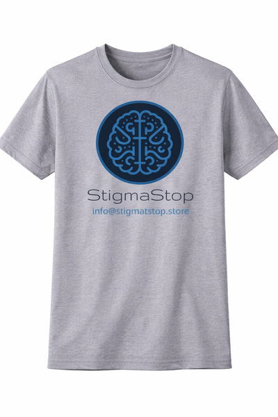 Short Sleeve Custom Grey T-shirt with StigmaStop logo