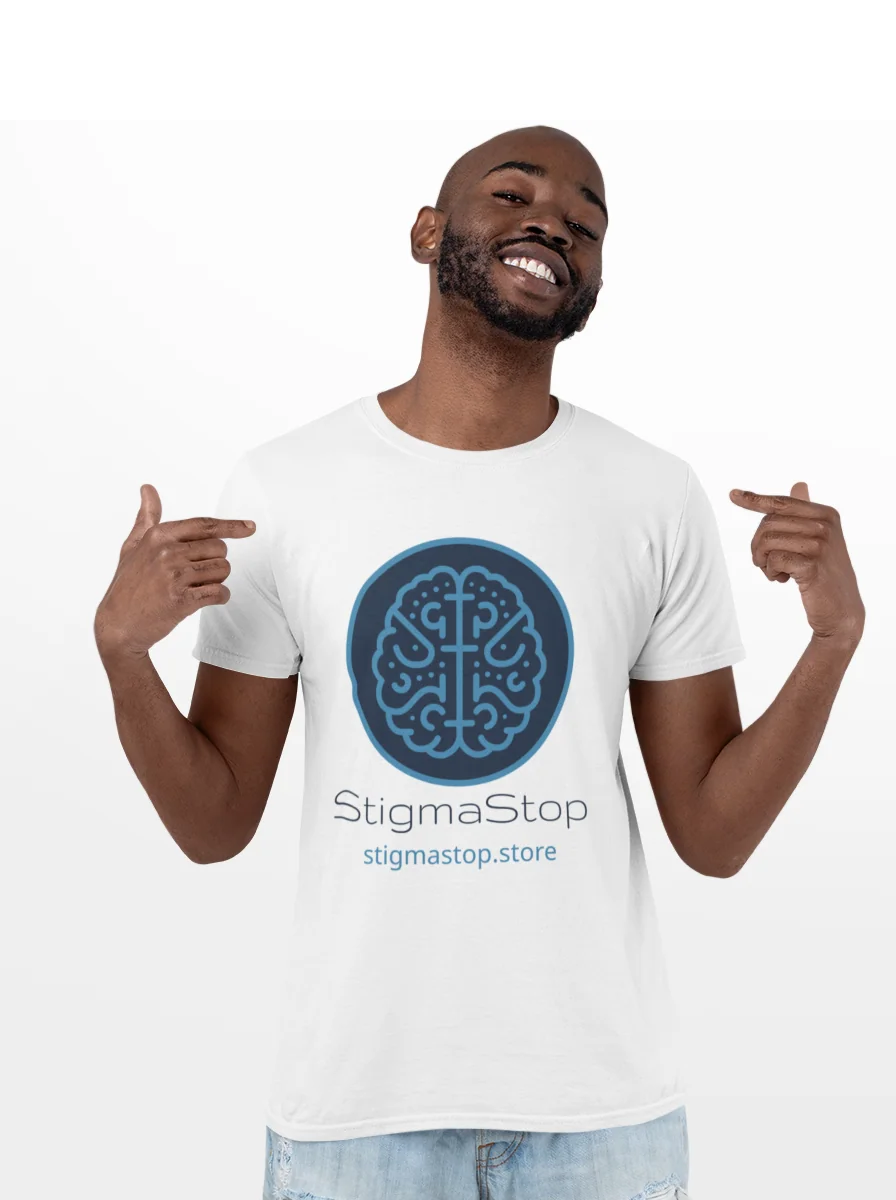 Short Sleeve Custom White T-shirt with StigmaStop logo